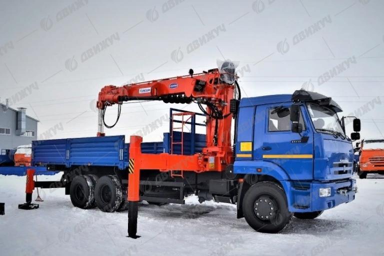 Бортовой КАМАЗ 65117 с КМУ Kanglim KS2056H (тросовый)