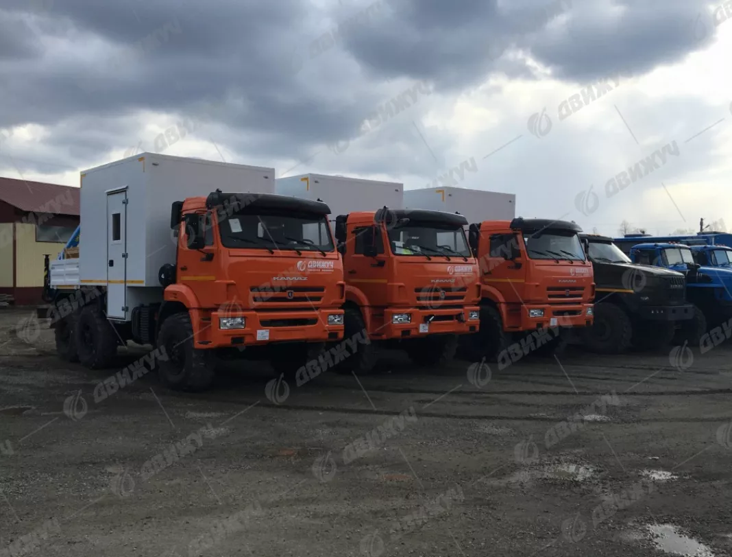 ПАРМ (Мастерская передвижная) на шасси КАМАЗ 43118-50 с КМУ ИМ-50