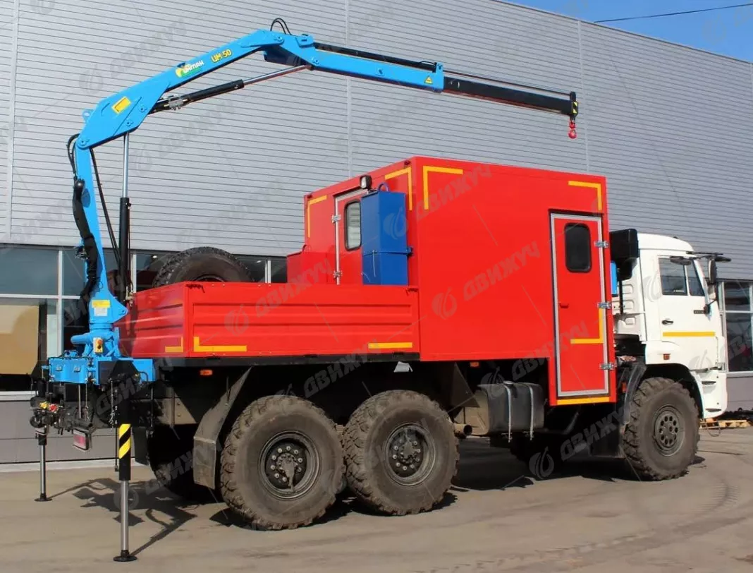 АРОК (Агрегат ремонта и обслуживания качалок) на шасси КАМАЗ 5350 с КМУ ИМ-50