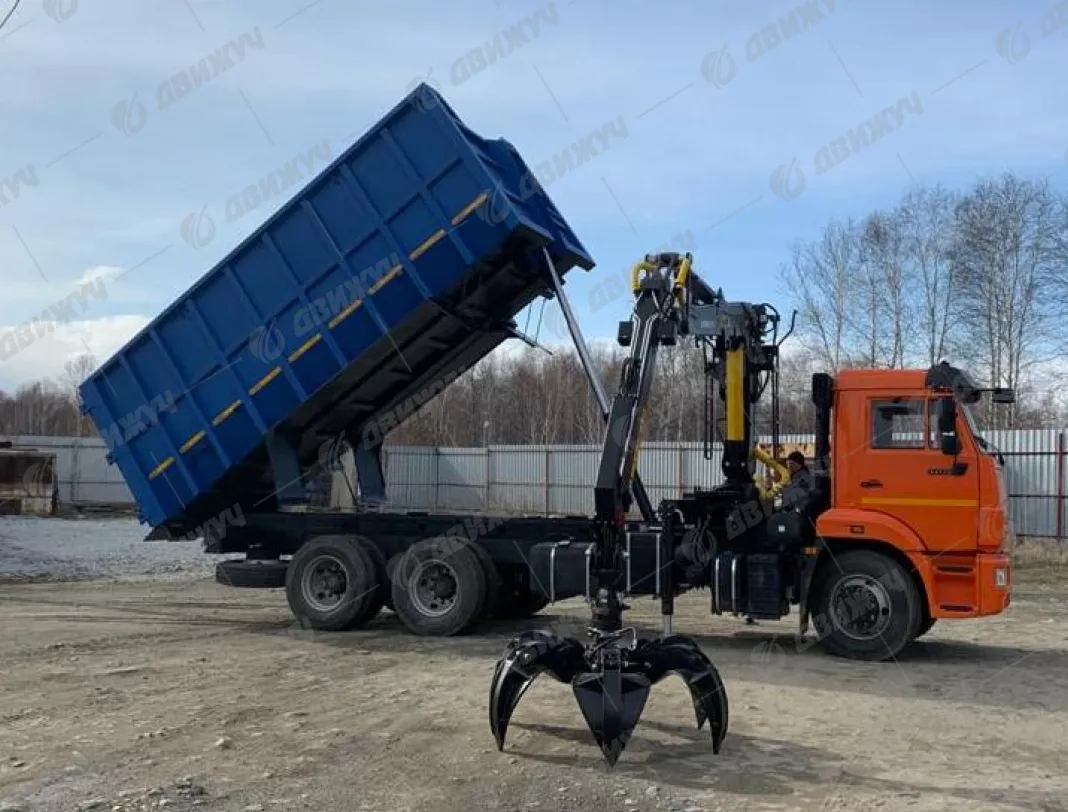 Ломовоз КАМАЗ 65115-50 с манипулятором ГМУ VM10L74