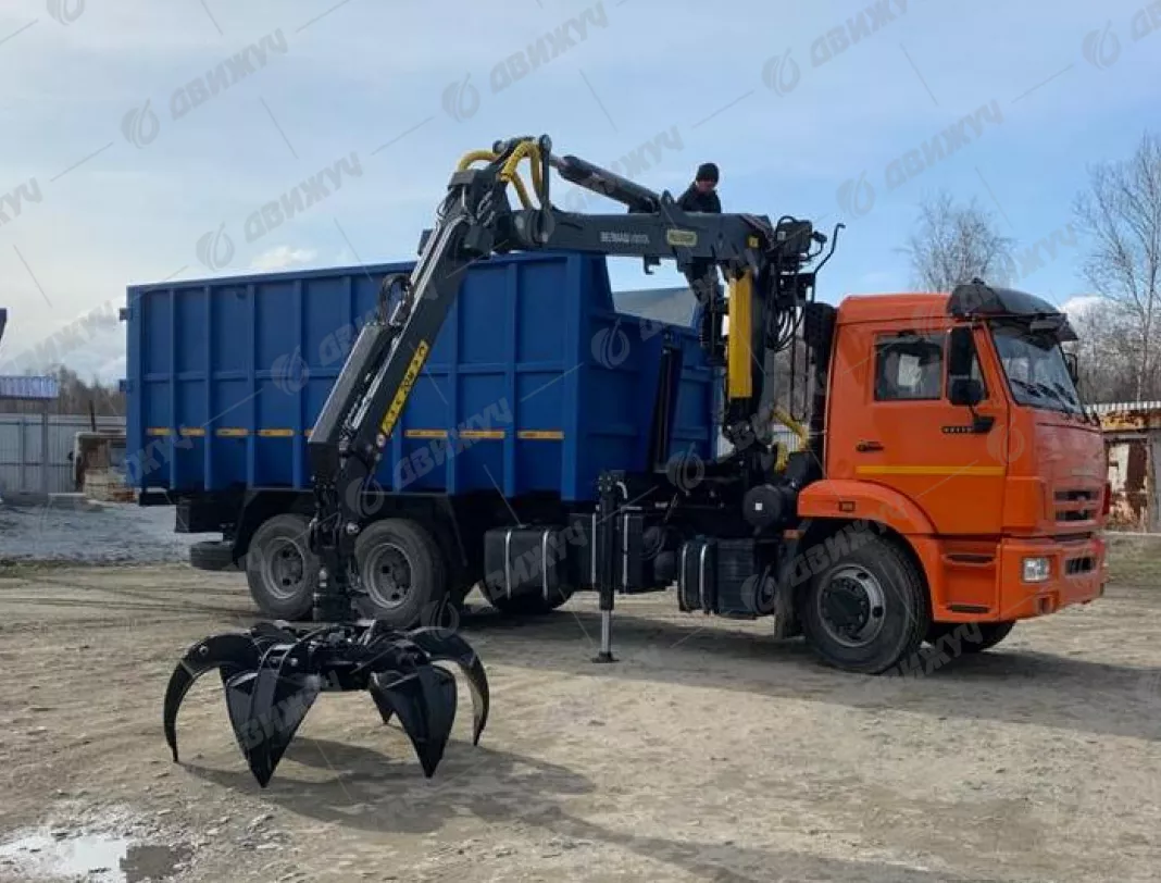 Ломовоз КАМАЗ 65115-50 с манипулятором ГМУ VM10L74