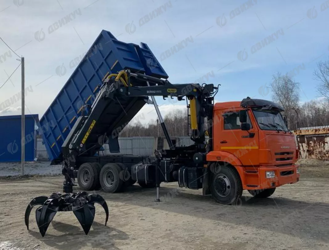 Ломовоз КАМАЗ 65115-50 с манипулятором ГМУ VM10L74
