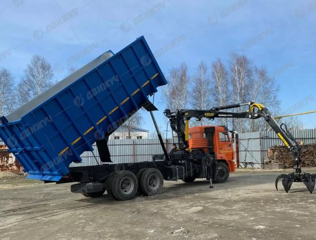 Ломовоз КАМАЗ 65115-50 с манипулятором ГМУ VM10L74