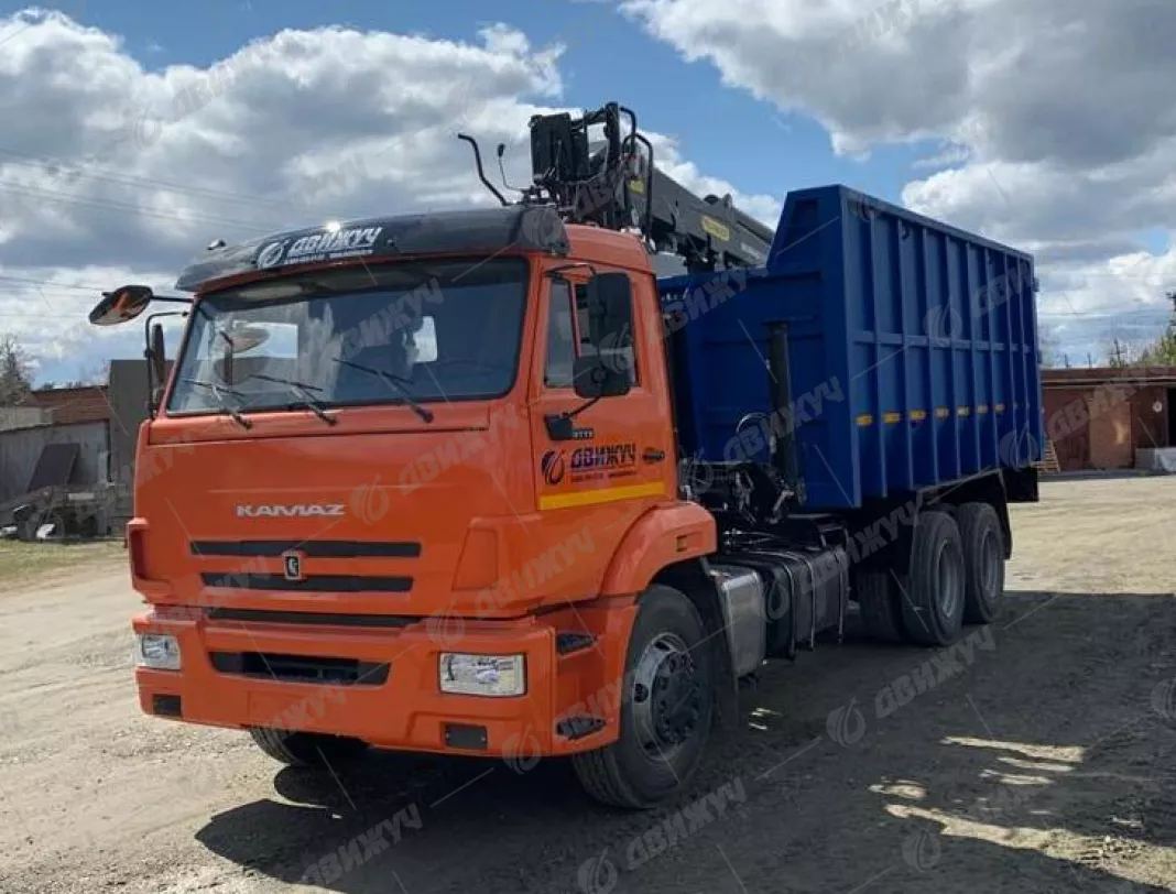 Ломовоз КАМАЗ 65115-50 с манипулятором ГМУ VM10L74