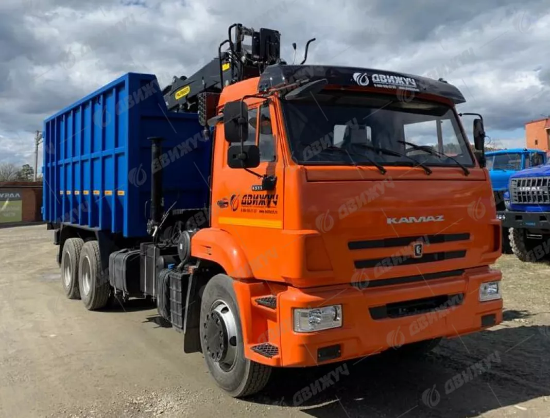 Ломовоз КАМАЗ 65115-50 с манипулятором ГМУ VM10L74