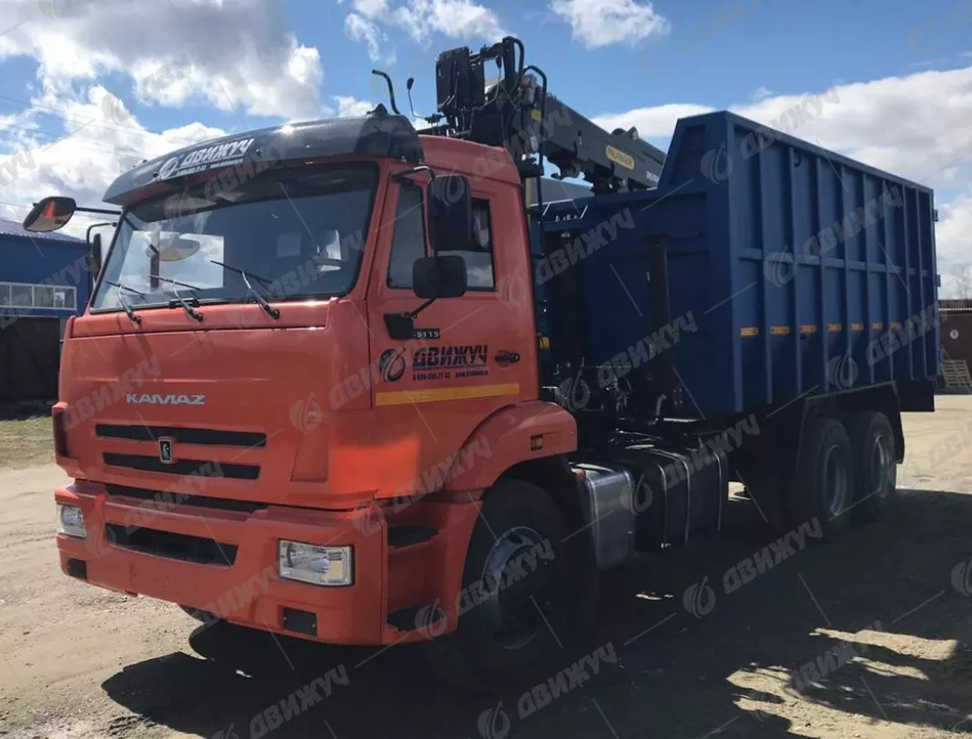 Ломовоз КАМАЗ 65115-50 с манипулятором ГМУ VM10L74