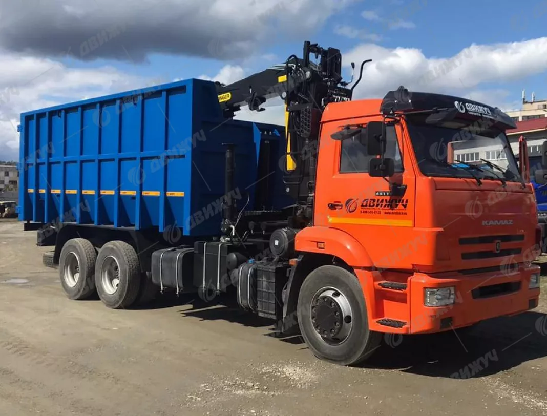 Ломовоз КАМАЗ 65115-50 с манипулятором ГМУ VM10L74