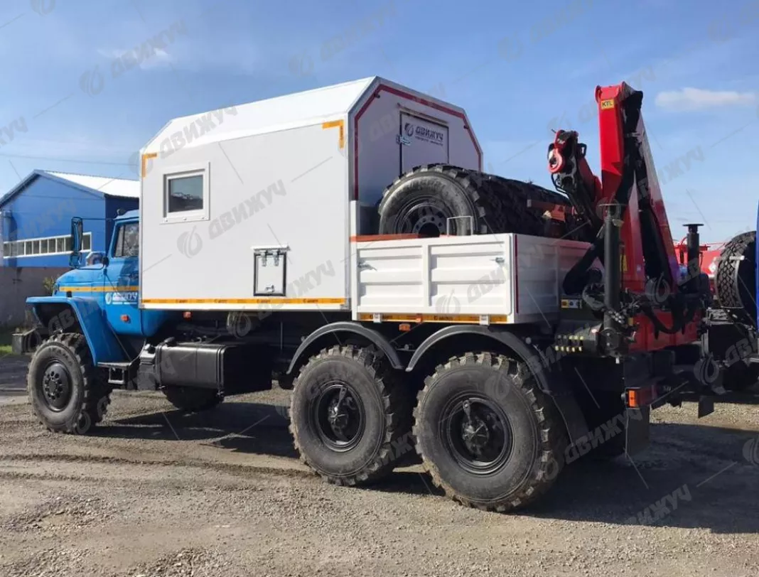ПАРМ  (мастерская) с КМУ РК-10000 на шасси Урал 4320-60