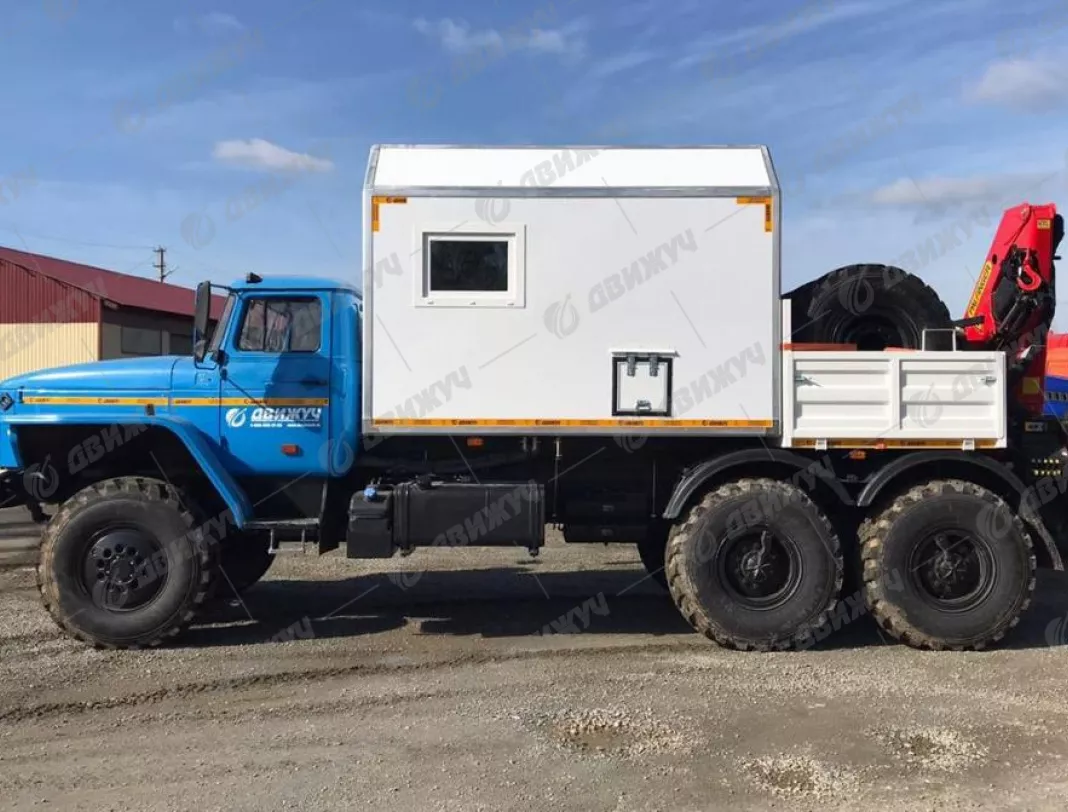 ПАРМ  (мастерская) с КМУ РК-10000 на шасси Урал 4320-60