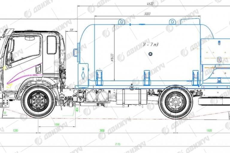 Газовоз АЦТ-7 на шасси DAYUN X120 Autoplead-X CGC1120B