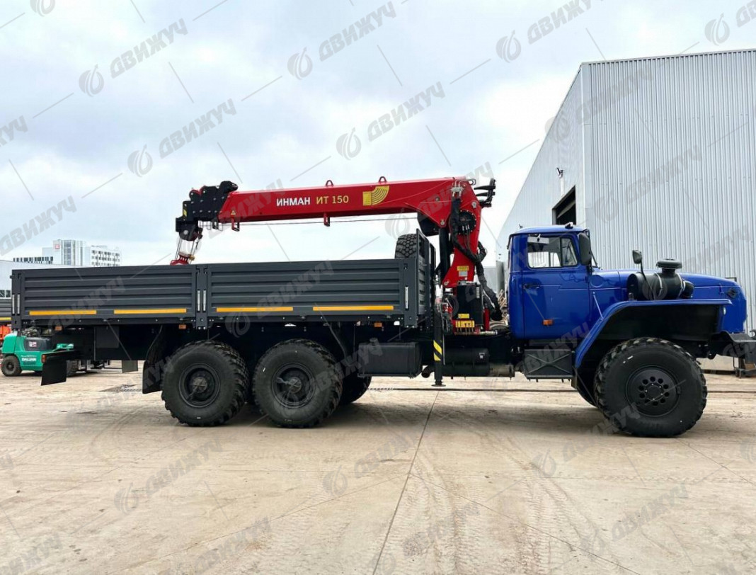 Бортовой Урал 4320 (капотный) с КМУ  ИТ-150 (тросовый)