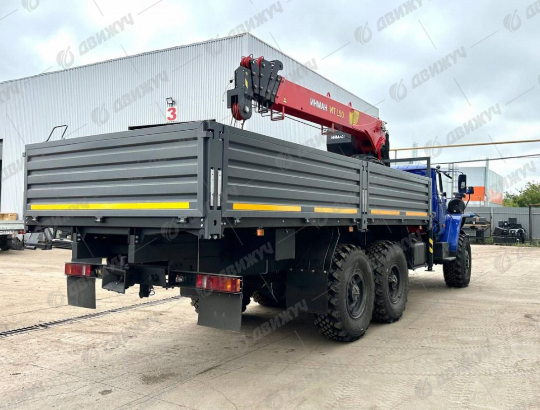 Бортовой Урал 4320 (капотный) с КМУ  ИТ-150 (тросовый)