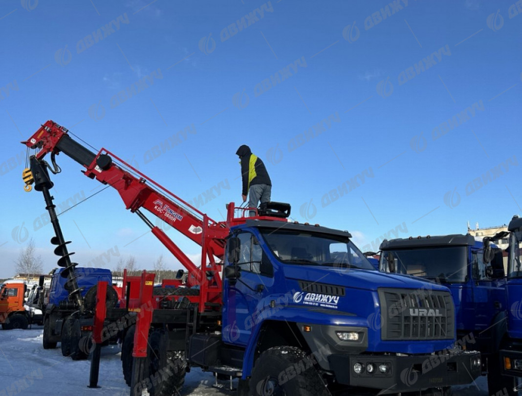 Бурильно-крановая машина БКМ с Kanglim KDC 5600 на шасси Урал NEXT 5557-72