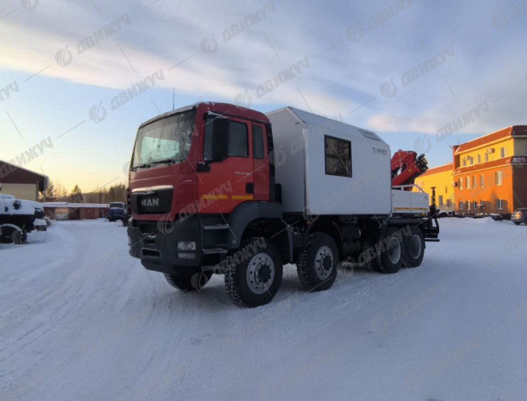 Передвижная ремонтная мастерская ПАРМ на шасси MAN с КМУ ИМ-95