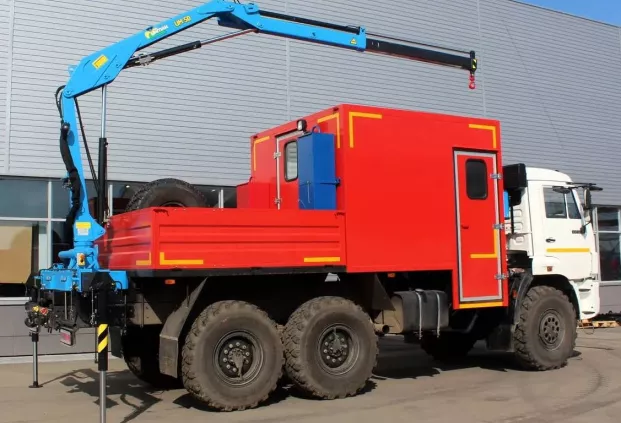 АРОК (Агрегат ремонта и обслуживания качалок) на шасси КАМАЗ 5350 с КМУ ИМ-50