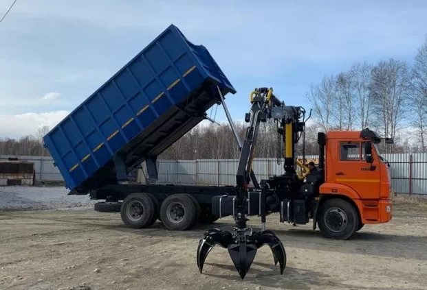 Ломовоз КАМАЗ 65115-50 с манипулятором ГМУ VM10L74