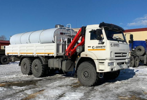 Бортовой КАМАЗ 43118-50 с КМУ PALFINGER РК 6500А + автоцистерна АЦПТ с насосом